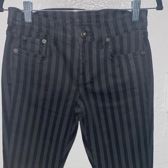 Pistola Shadow Stripe Audrey Skinny Jeans Cropped Ankle Raw Frayed Hem NEW - Picture 3 of 10